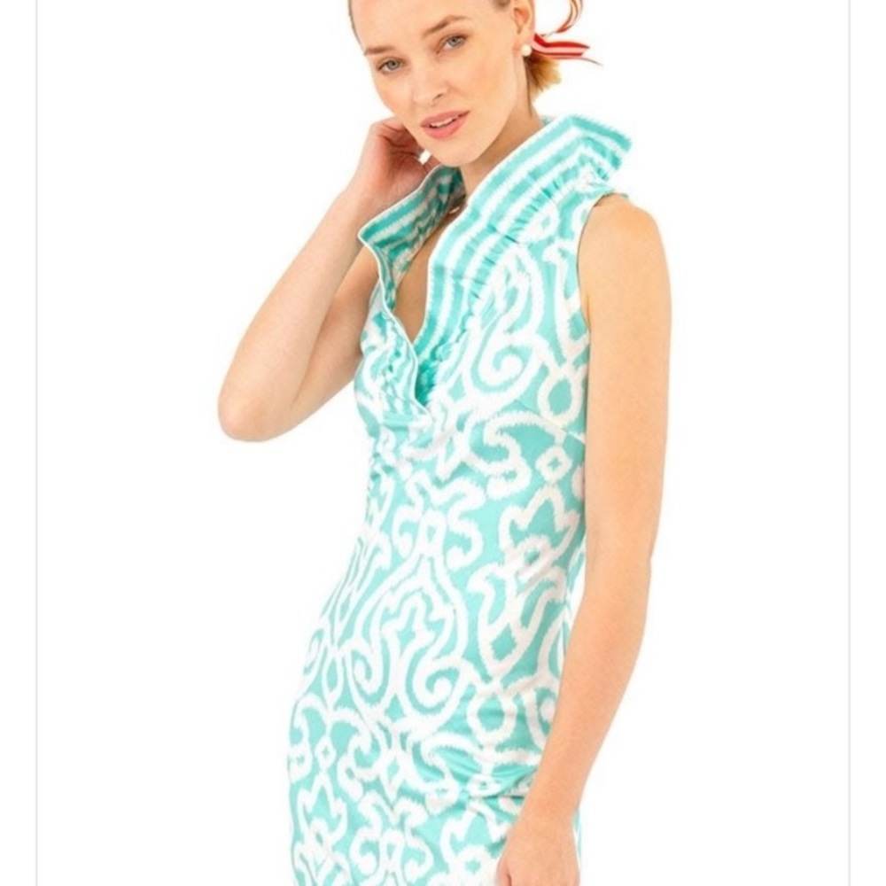 Gretchen Scott Sleeveless Ruff Neck Dress